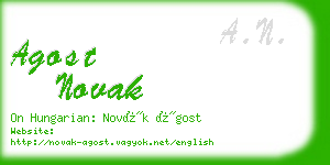 agost novak business card